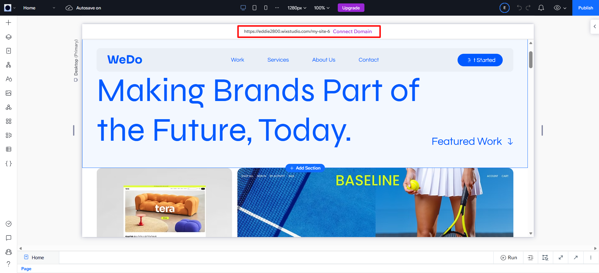 Wix website builder dashboard and business use case screenshot