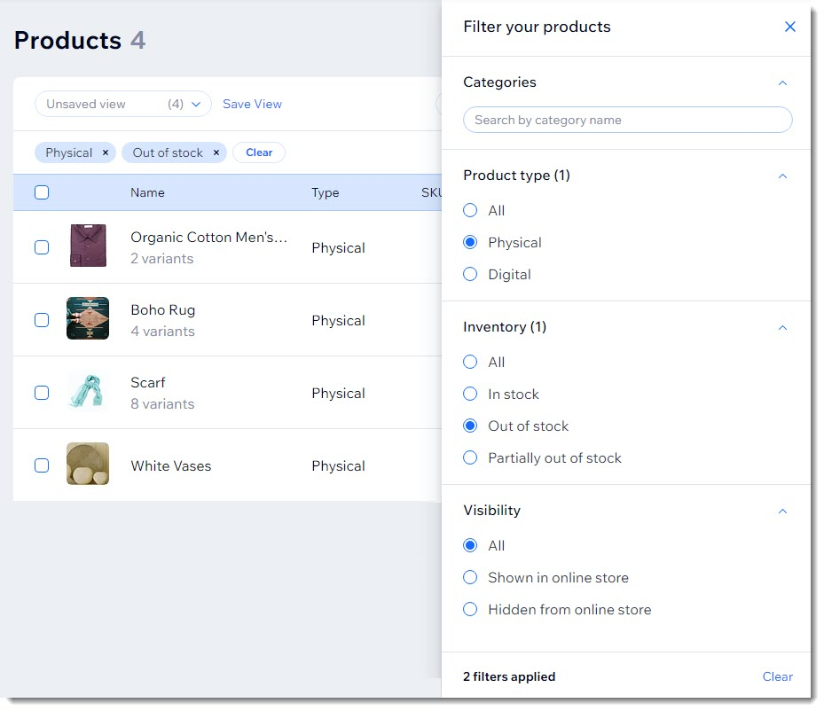 Wix ecommerce product SEO settings and product schema support