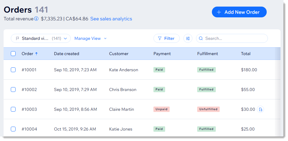 Wix Stores connected to a blog for selling digital products
