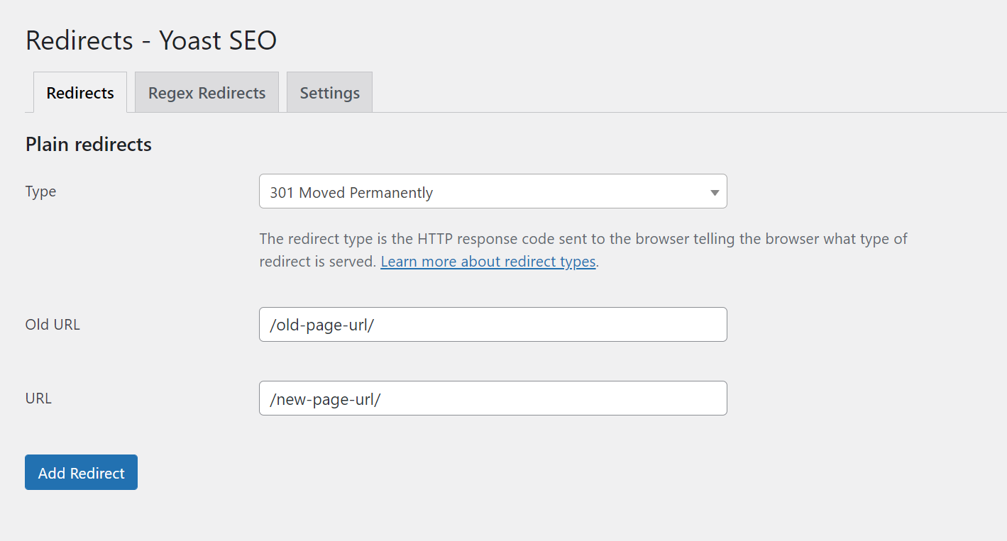 WordPress redirect management using plugin tools and htaccess rules