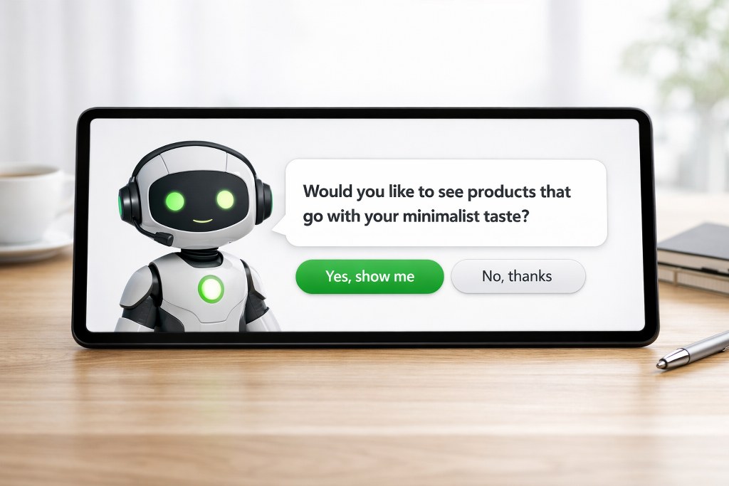 A chatbot sending a personalized sales message to a customer.