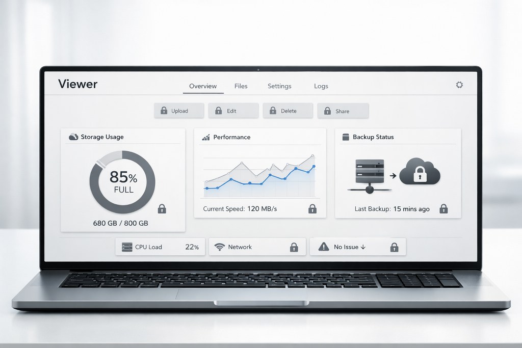 A dashboard showing a viewer's profile with no editing rights.