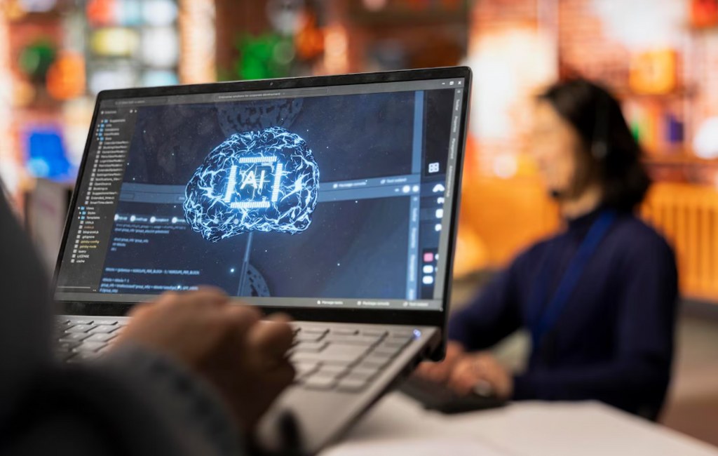 An employee learning about AI.