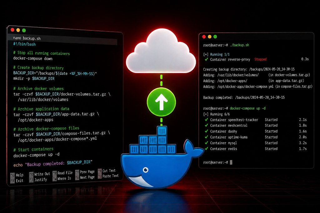 Backing up Docker applications and data.