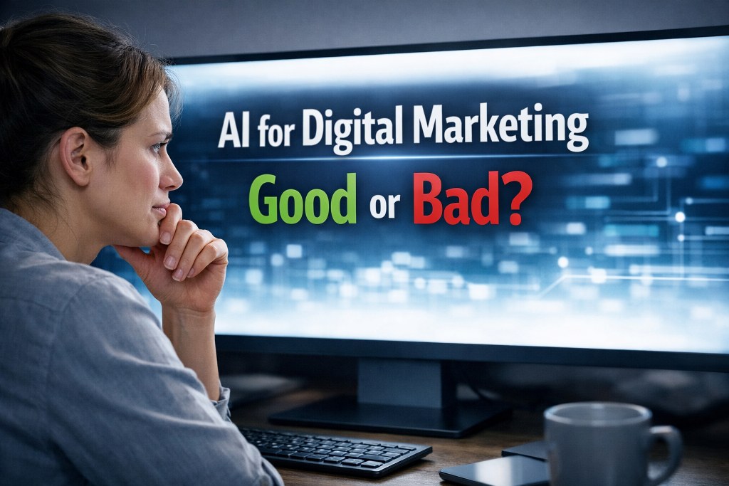 Concerned marketer questions AIs impact on digital strategies and ethical advertising outcomes.