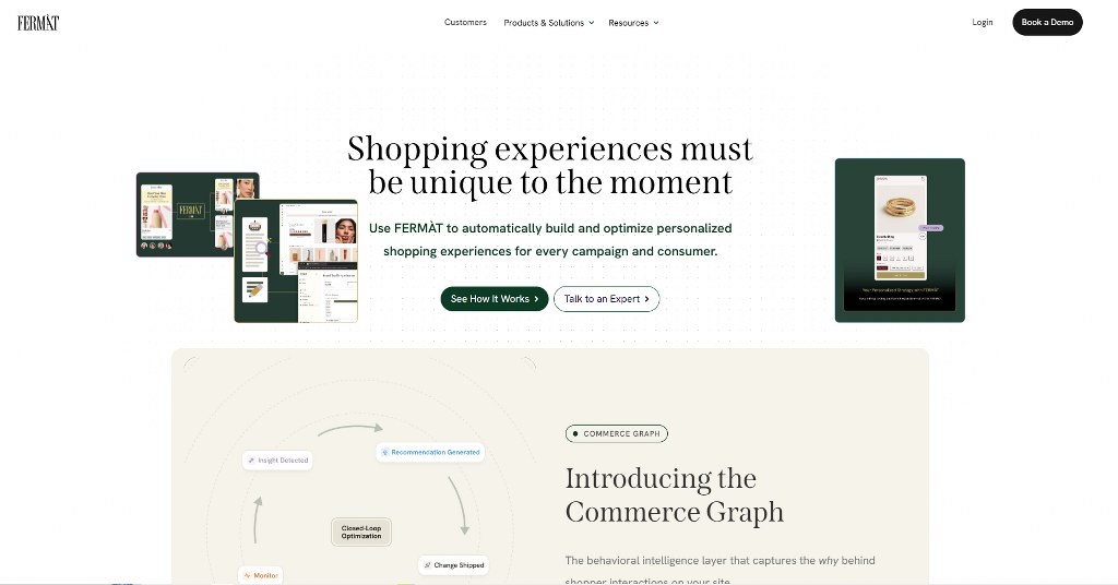 Fermat Commerce website homepage.