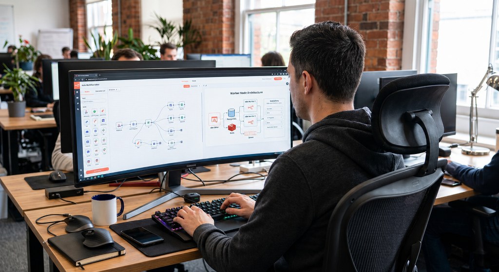 Focused work in a modern office.