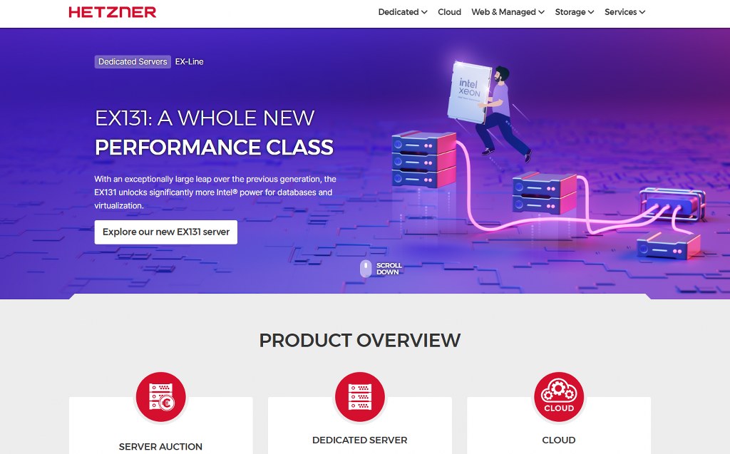 Hetzner's website.