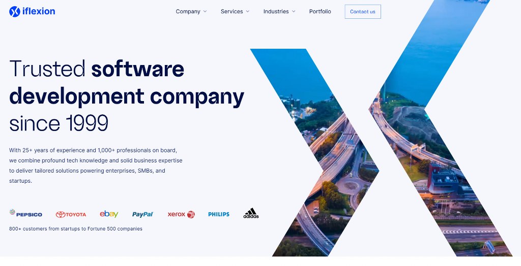Iflexion's website homepage.