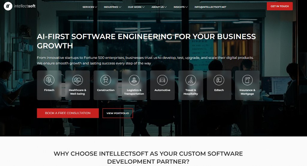 Intellectsoft's website.