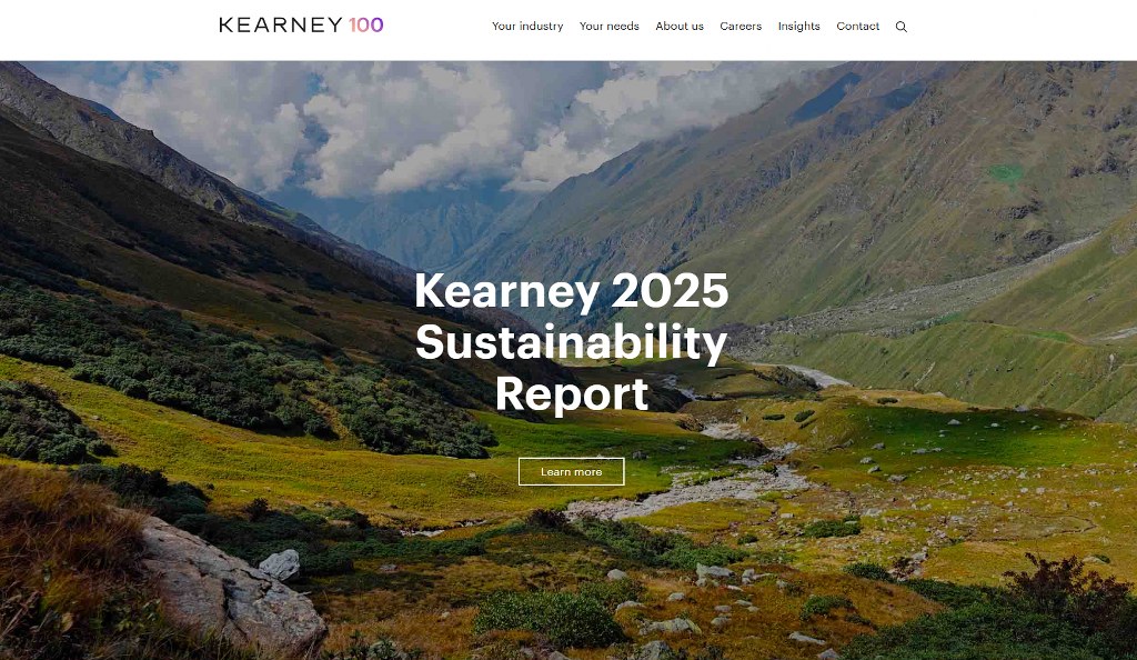 Kearney's website homepage.
