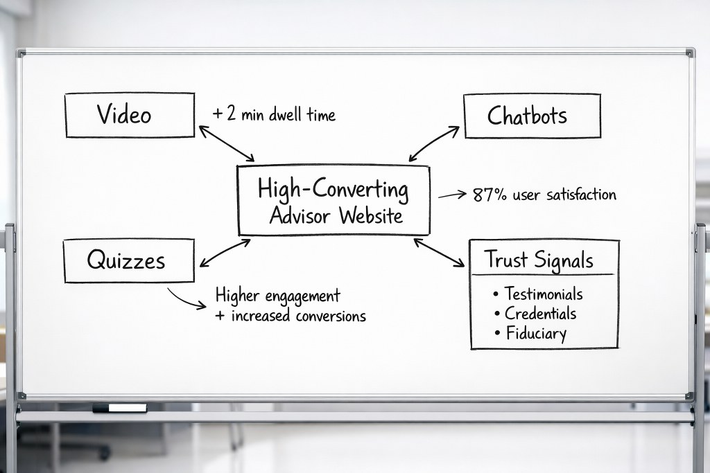 Key engagement drivers and trust signals increase advisor website conversion rates.