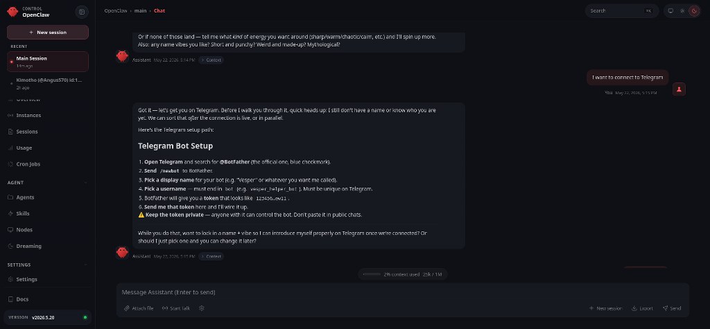 Open Claw Telegram Bot Setup