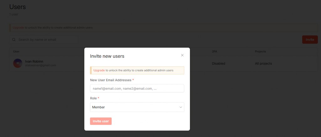 SMTP configuration enables sending email invitations to add new workspace members.