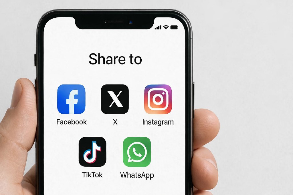 Social media apps on a phone.