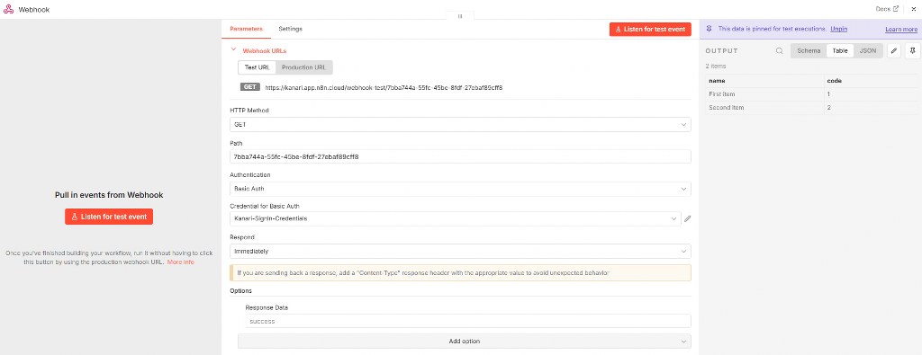 Webhook node authentication settings protect incoming requests from unauthorized access.