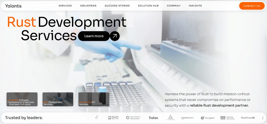 Yalantis website homepage.