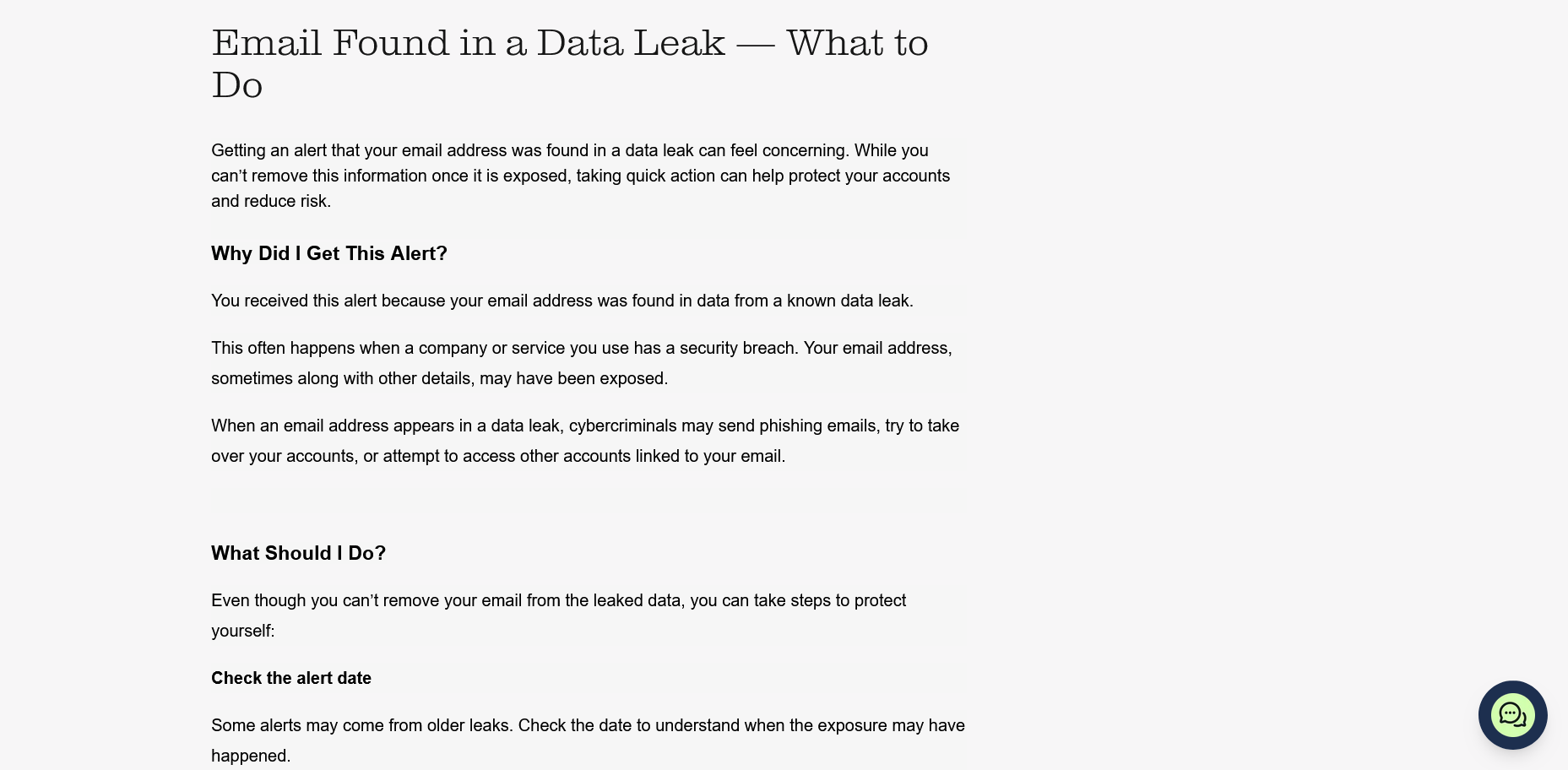 screenshot of AURA Help Article