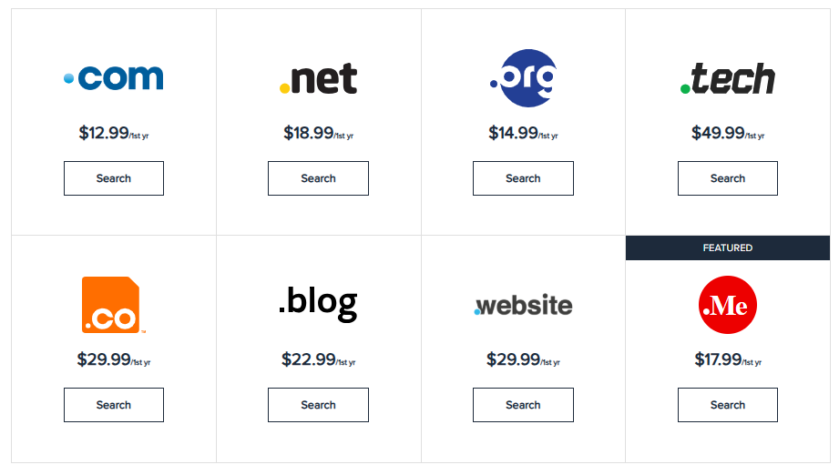 Bluehost Domain Pricing