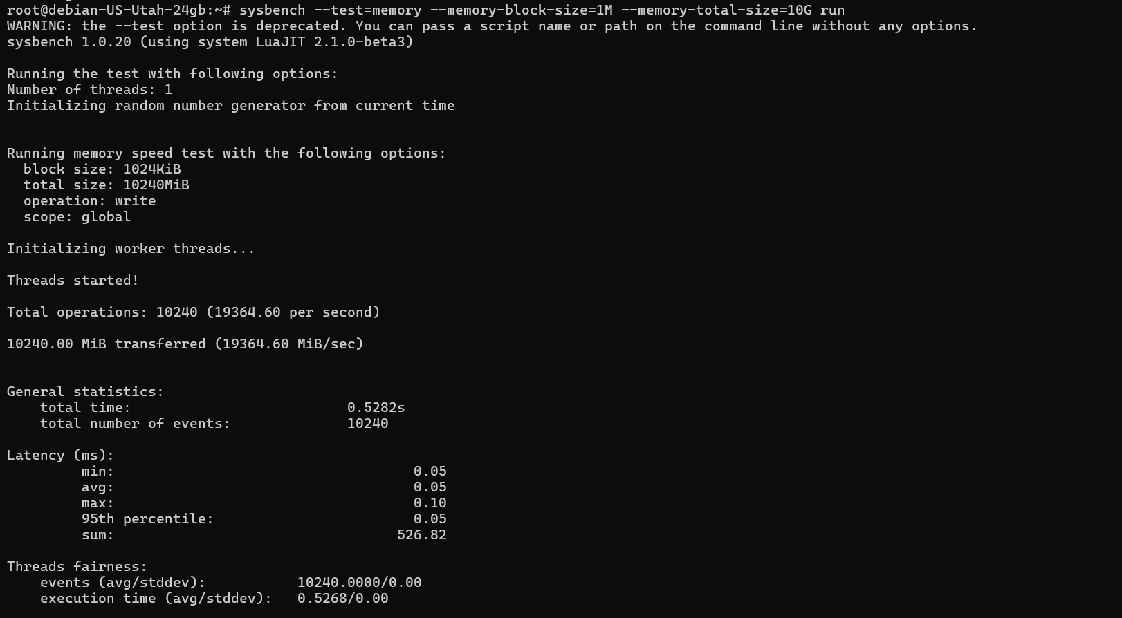 Cloudzy VPS memory speed benchmark results