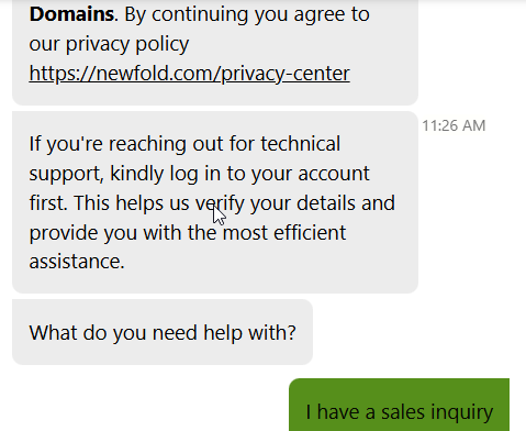 Crazy Domains live chat pre-chat routing sequence