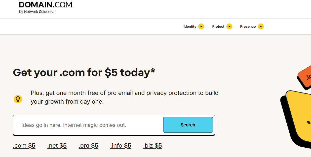 Domain.com renewal coupon code selection page