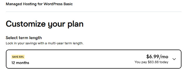 GoDaddy WordPress Basic Hosting