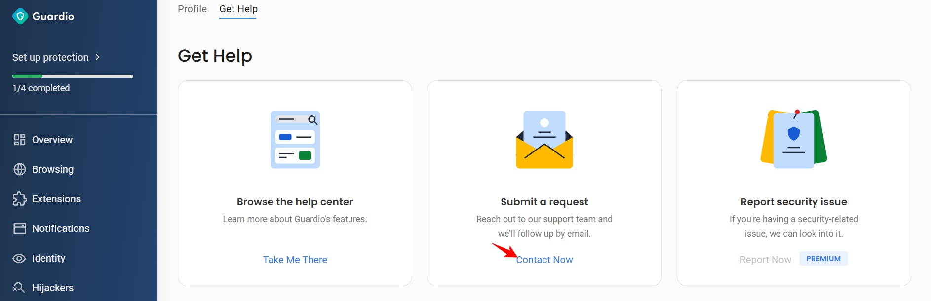 screenshot of 'Contact Now' button