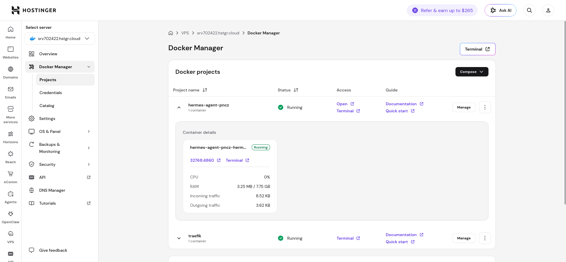 screenshot Docker manager