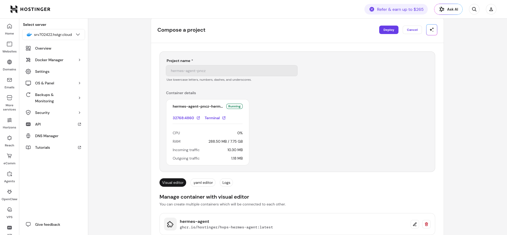 screenshot Project configurations