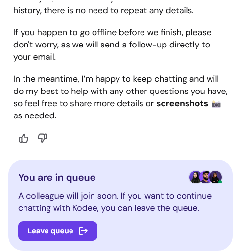 Hostinger red za live chat nakon zahteva za ljudsku podršku