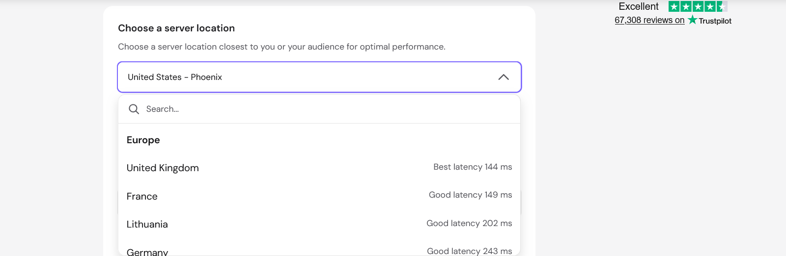 Hostinger izbor lokacije data centra sa latencijom
