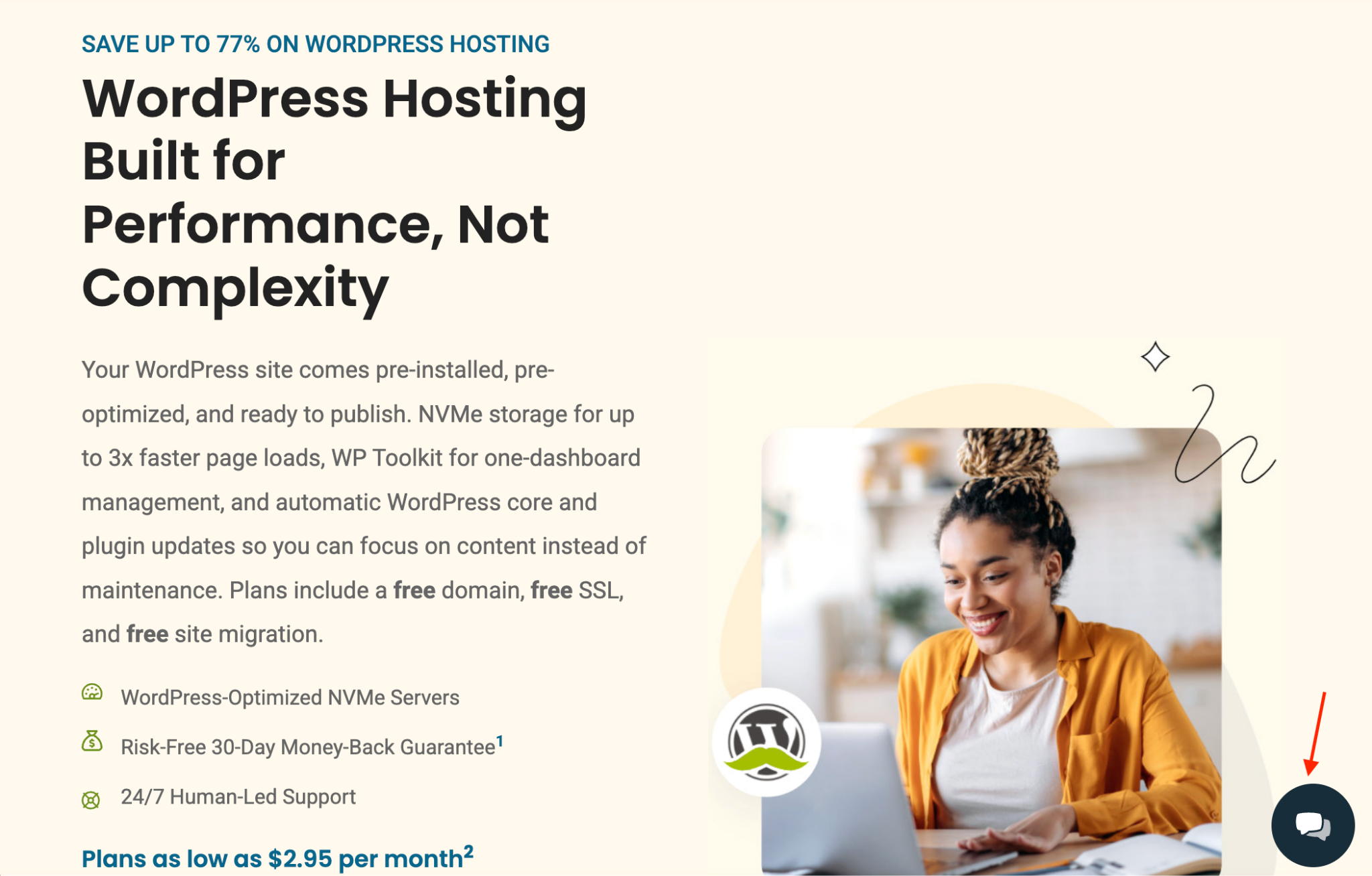 HostPapa website live chat button