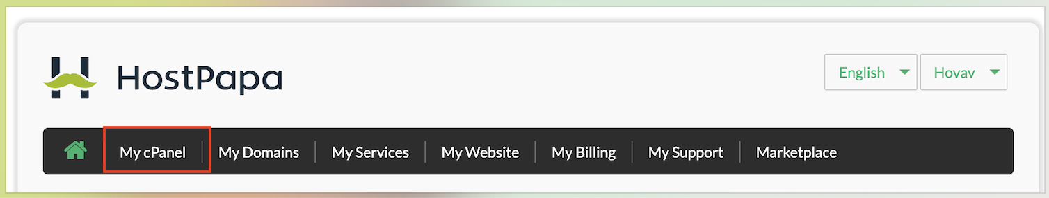 HostPapa cPanel access button in client area