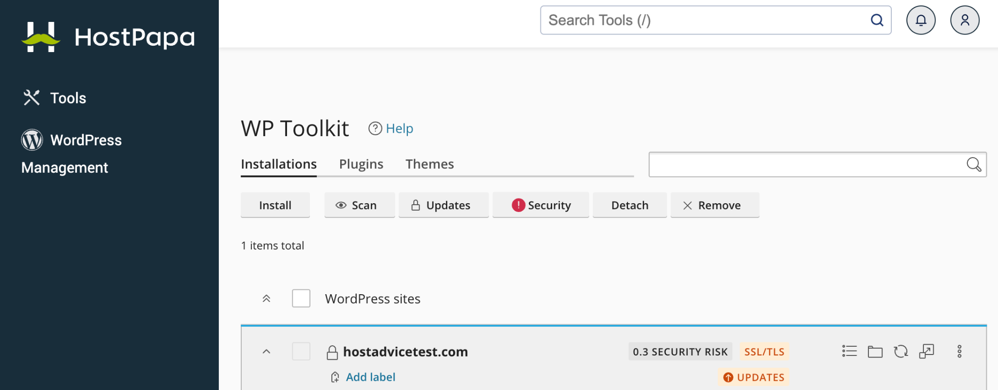 HostPapa Softaculous WordPress installer in cPanel