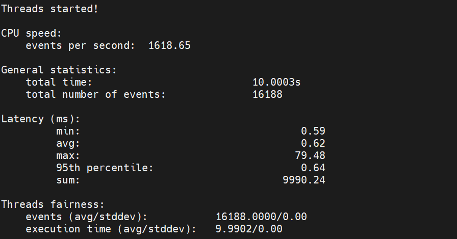 screenshot of Knownhost CPU performance test