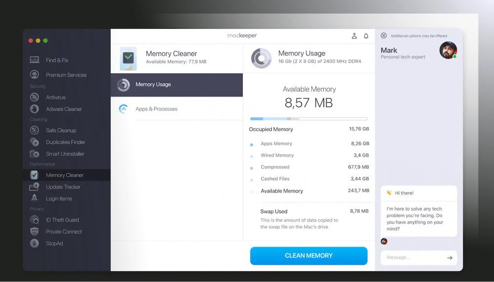 screenshot of Memory Cleaner