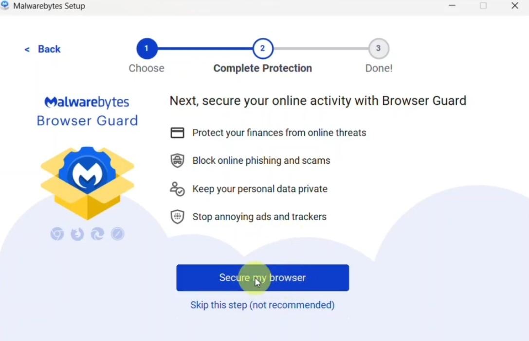 screenshot potpune zaštite Malwarebytesa