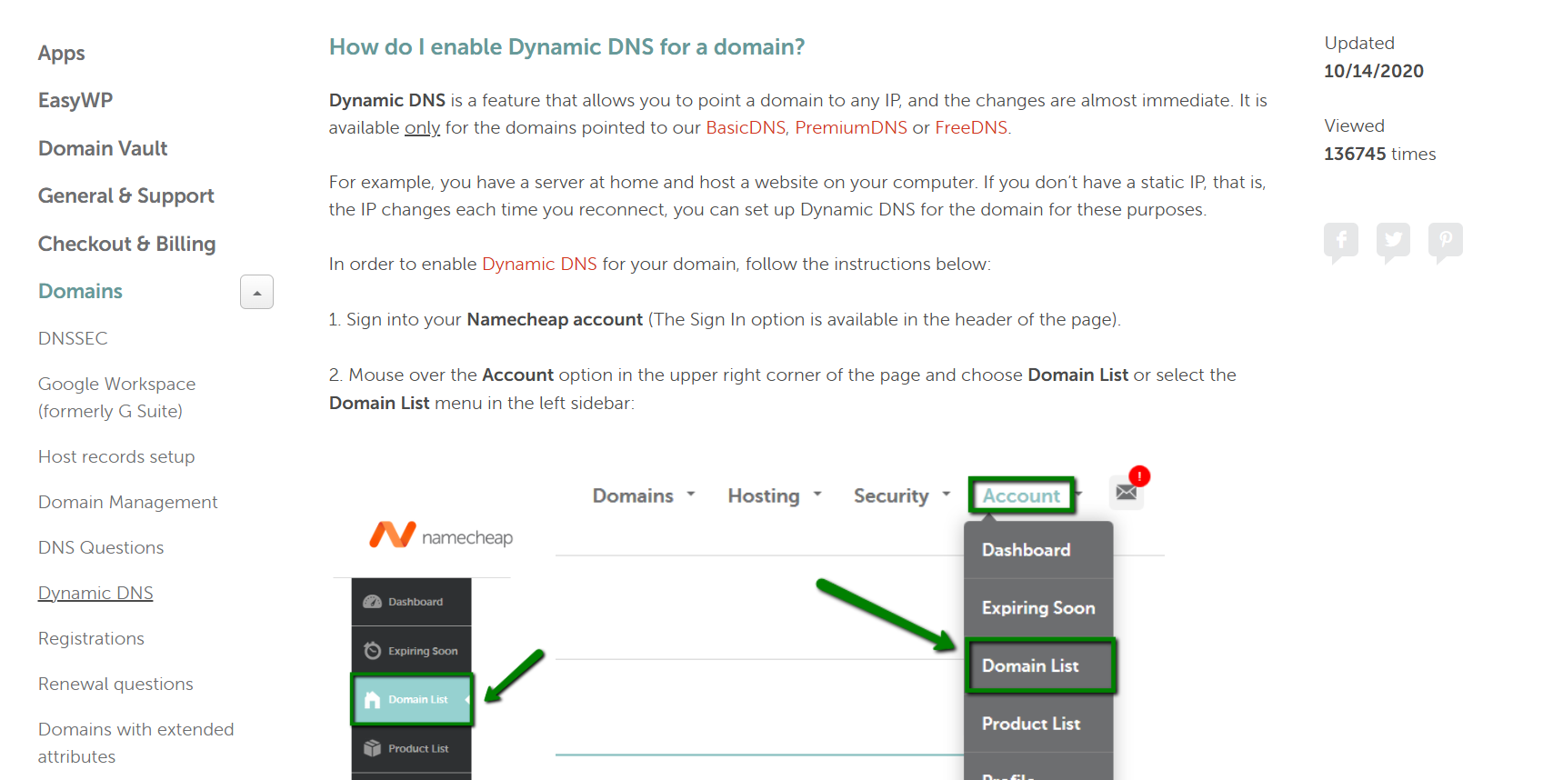 Namecheap Dynamic DNS knowledgebase article