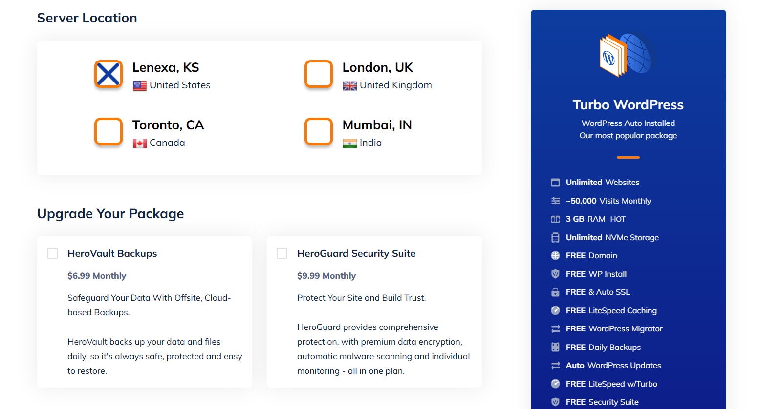 screenshot of Namehero Server Locations