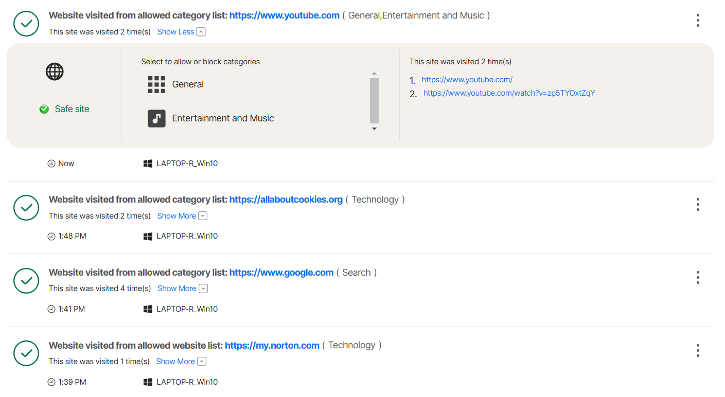 screenshot of Search monitoring