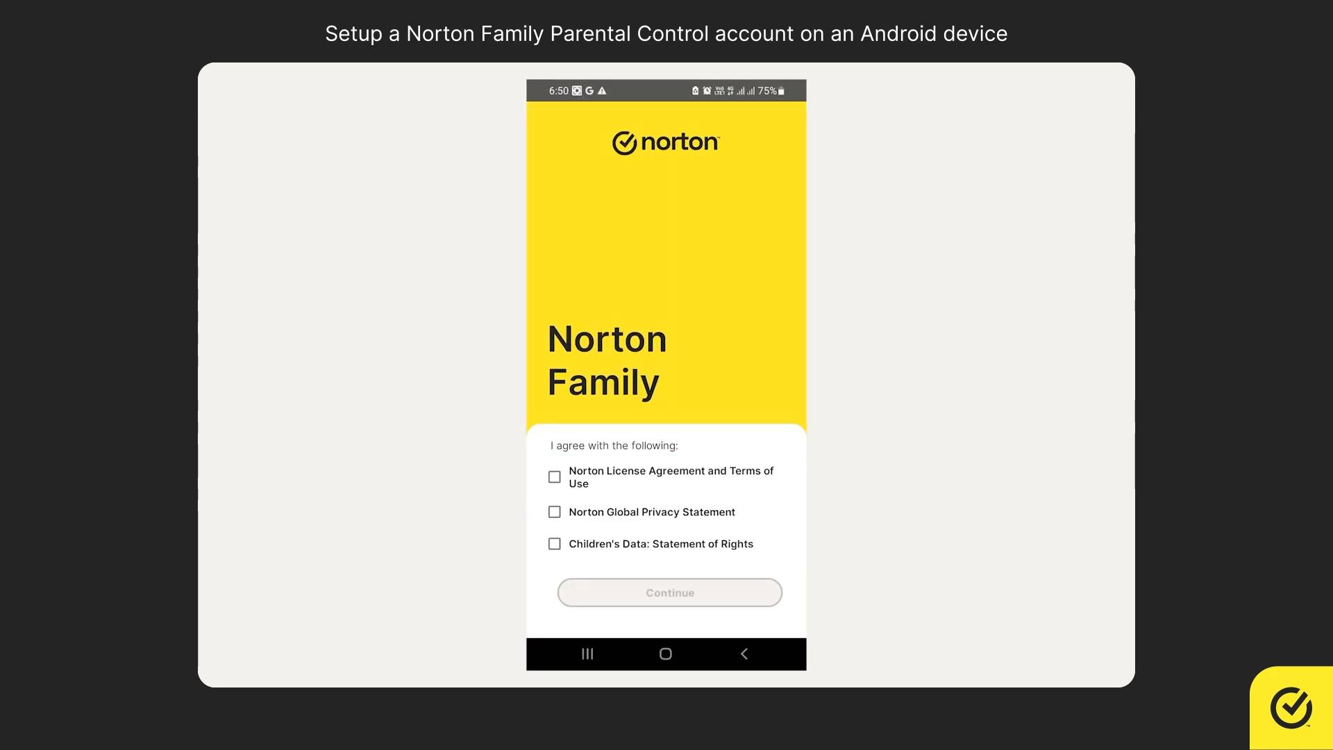 screenshot of Norton Family app