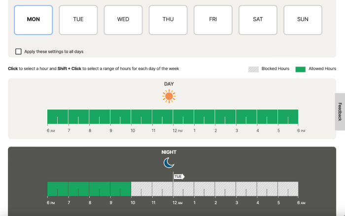 screenshot of Screen time