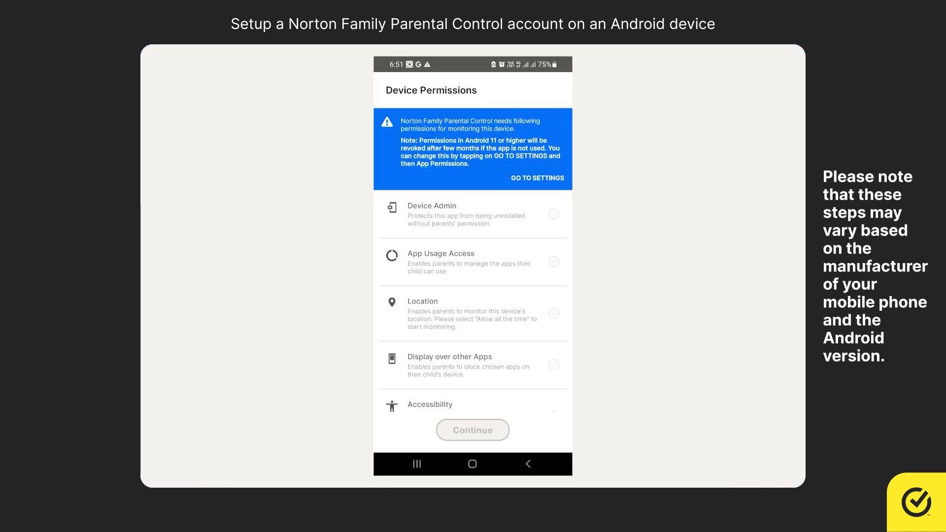 screenshot of Device Permissions