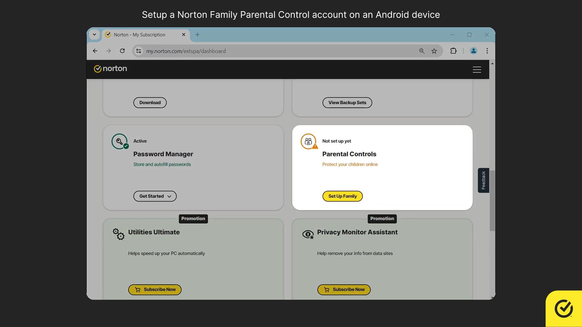 screenshot of Parental Controls panel