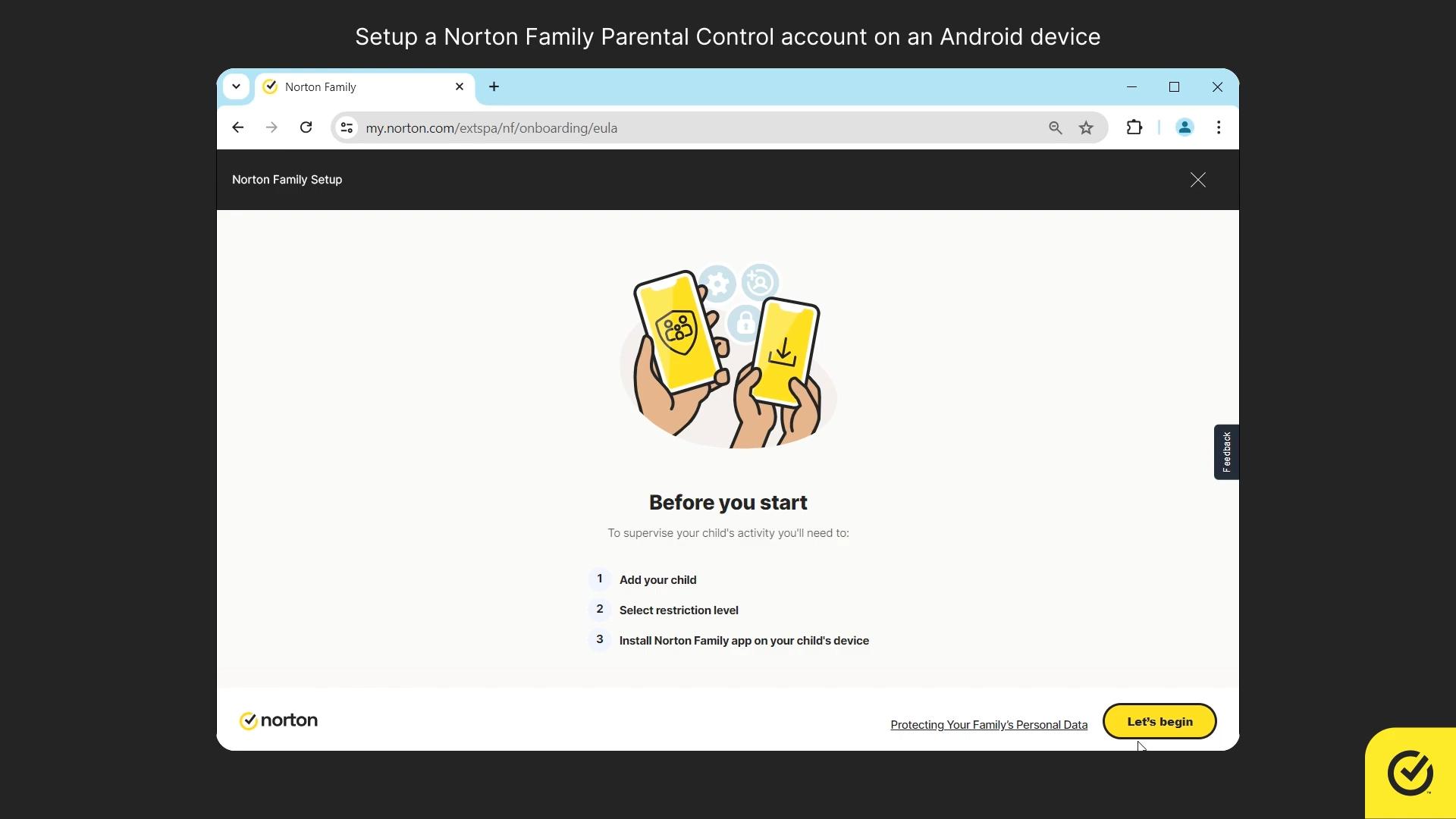 screenshot of start window