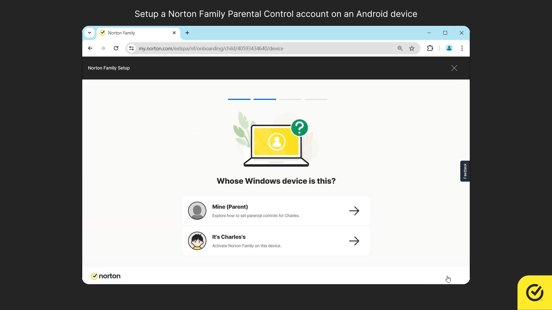 screenshot of choosing a Windows device owner