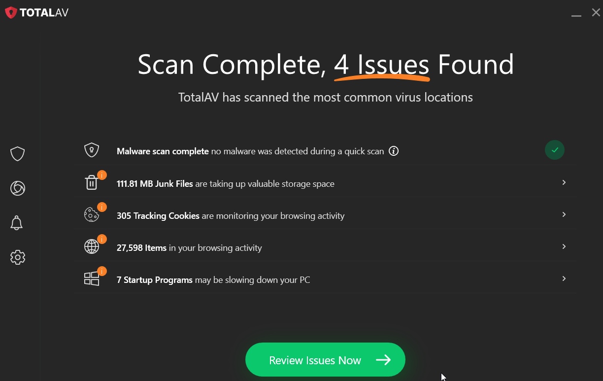 screenshot of Issues