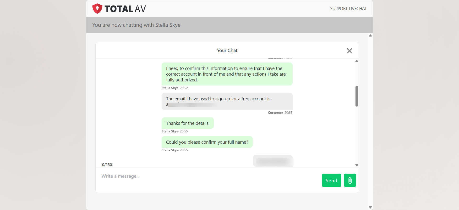 screenshot of Chat conversations