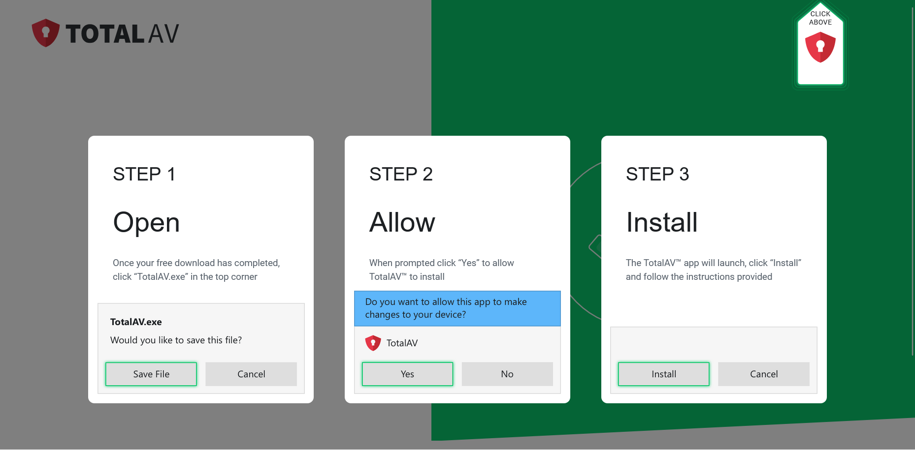 screenshot of the install steps